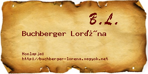 Buchberger Loréna névjegykártya
